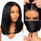 Yaki Straight Bob Wig | 7x5 Glueless Lace | Pre-Layered Side Part | 150% & 180% Density