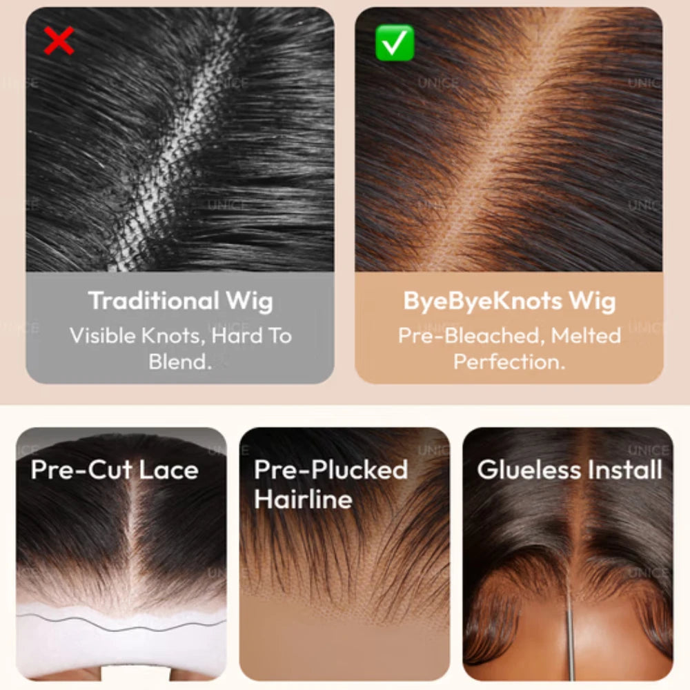 Reddish Brown Curly Human Hair Wig | 7x5 Glueless Bye-Bye Knots Lace Wig