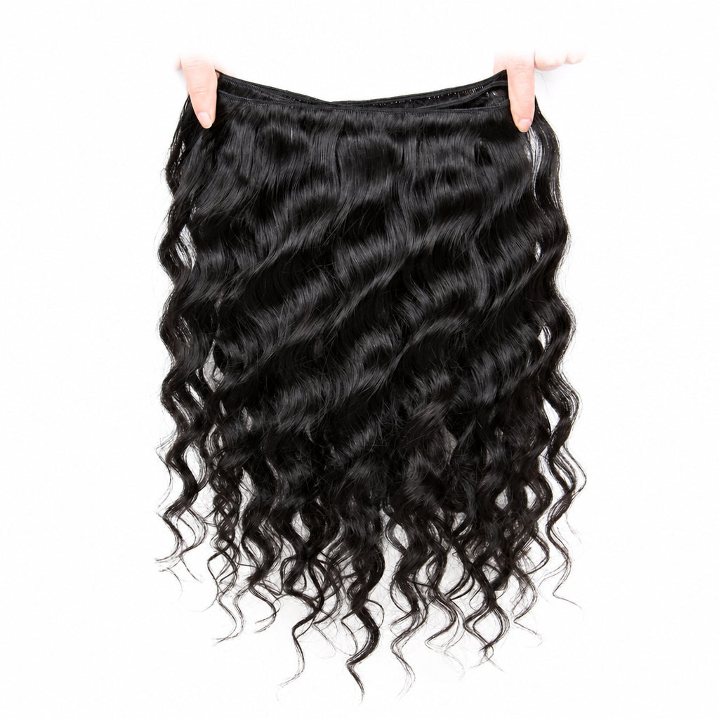 Loose Wave Human Hair Bundles (3 Pcs) – 100% Remy Malaysian Hair, Natural Black, 10"–28"
