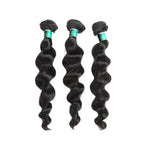 Loose Wave Human Hair Bundles (3 Pcs) – 100% Remy Malaysian Hair, Natural Black, 10"–28"