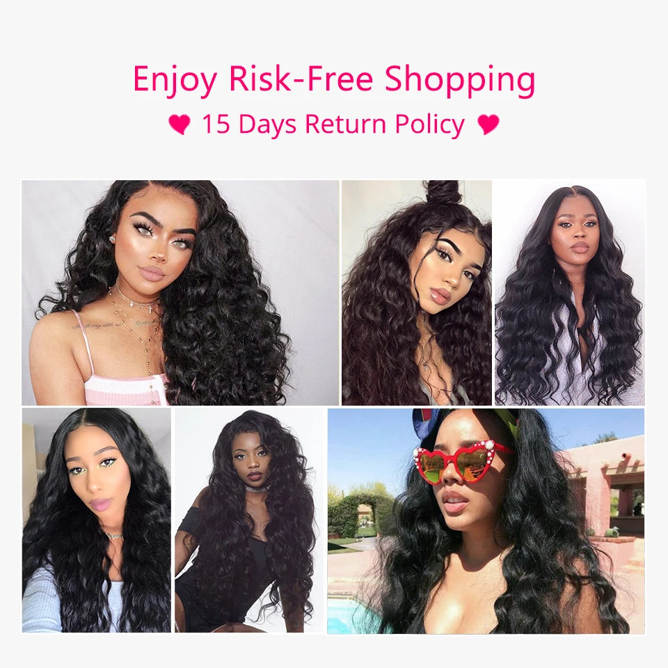 Loose Wave Human Hair Bundles (3 Pcs) – 100% Remy Malaysian Hair, Natural Black, 10"–28"