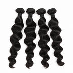 Loose Wave Human Hair Bundles (3 Pcs) – 100% Remy Malaysian Hair, Natural Black, 10"–28"