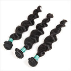 Loose Wave Human Hair Bundles (3 Pcs) – 100% Remy Malaysian Hair, Natural Black, 10"–28"