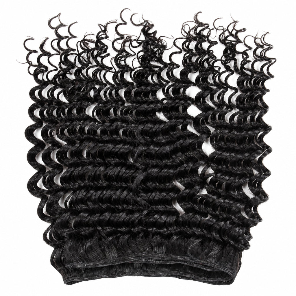 Brazilian Deep Wave 3 Bundles with 4x4 Lace Closure | 100% Remy Human Hair