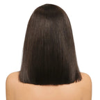 7x5 Lace Yaki Straight Blunt Cut Bob Wig | Dark Chocolate Brown | Glueless Human Hair