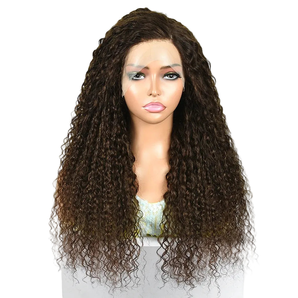 #4 Brown Kinky Curly 13x4 Lace Front Wig | Brazilian Remy Hair | Pre-Plucked