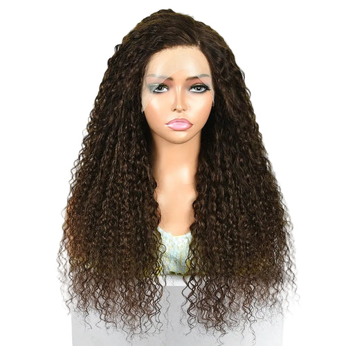 #4 Brown Kinky Curly 13x4 Lace Front Wig | Brazilian Remy Hair | Pre-Plucked