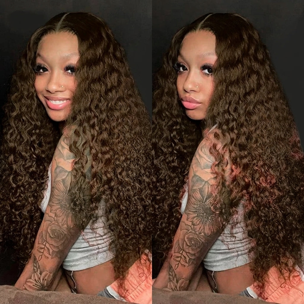 #4 Brown Kinky Curly 13x4 Lace Front Wig | Brazilian Remy Hair | Pre-Plucked