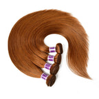 #30 Auburn Straight Human Hair Bundles | 1B30 Ombre Option | 1/3/4 Pack | 100g | Sew-In Weave