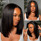 Yaki Straight Bob Wig | 7x5 Glueless Lace | Pre-Layered Side Part | 150% & 180% Density