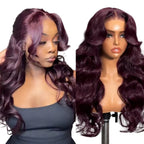 Black Cherry Lace Front Wig – Loose Wave & Water Wave, 13x4 Glueless Human Hair Wig