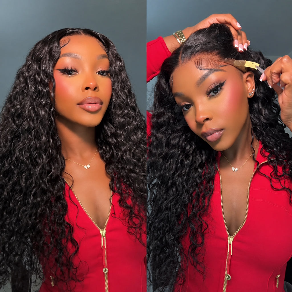 Water Wave Human Hair Wig | 13x4 & 7x5 Glueless Lace Wig with Baby Hair