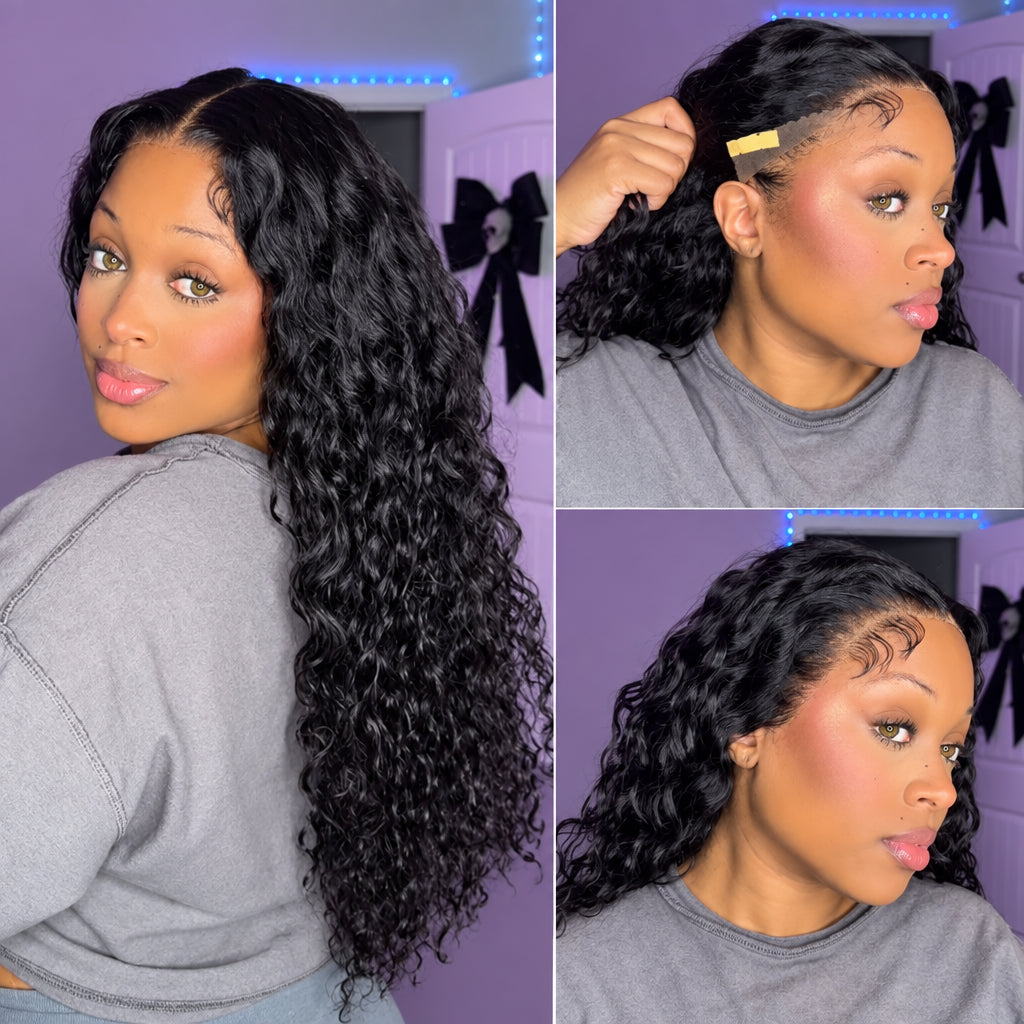 Water Wave Human Hair Wig | 13x4 & 7x5 Glueless Lace Wig with Baby Hair