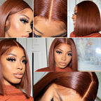 13x4 Lace Front Straight Bob Wig | Chocolate Brown | Human Hair