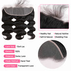 Body Wave Hair Bundles with 13x4 Frontal – 3 Bundles + Transparent Lace, 100% Remy Human Hair