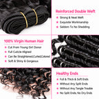 Brazilian Deep Wave 3 Bundles with 4x4 Lace Closure | 100% Remy Human Hair