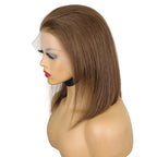 Chocolate Brown Bob Wig | 13x4 Transparent Lace Front | Bone Straight | 100% Remy Human Hair