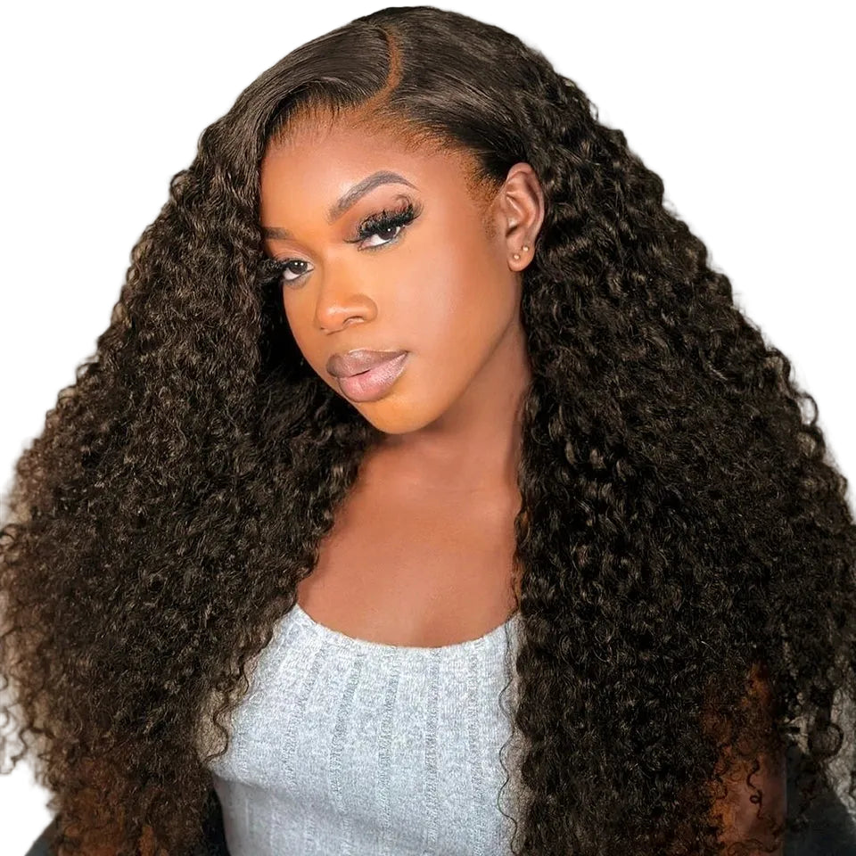 #4 Brown Kinky Curly 13x4 Lace Front Wig | Brazilian Remy Hair | Pre-Plucked