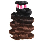 Chestnut Brown Ombre Body Wave Bundles | 100% Human Hair, 1/3/4 PCS
