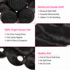 Body Wave Hair Bundles with 13x4 Frontal – 3 Bundles + Transparent Lace, 100% Remy Human Hair