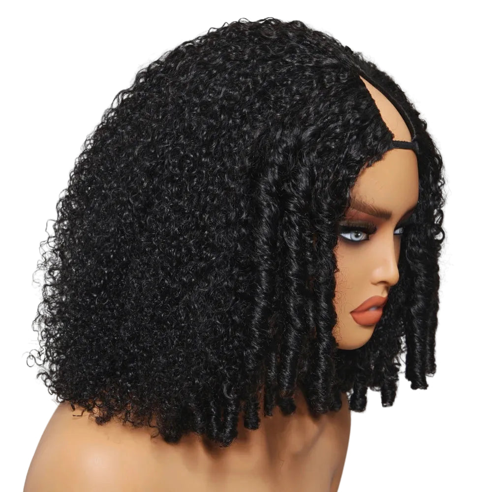 Afro Kinky Curly V Part Wig | 100% Human Remy Hair | No Lace