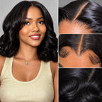 4x4 Body Wave Lace Closure Bob Wig – 100% Human Hair