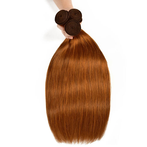 #30 Auburn Straight Human Hair Bundles | 1B30 Ombre Option | 1/3/4 Pack | 100g | Sew-In Weave
