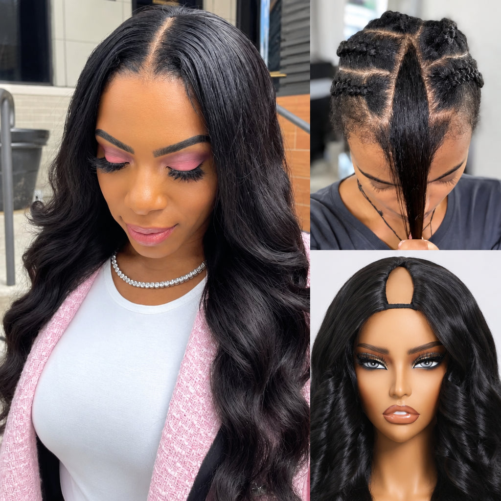 180% Density Body Wave V Part Wig | 100% Human Hair | Glueless