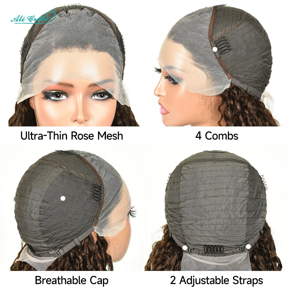 #4 Brown Kinky Curly 13x4 Lace Front Wig | Brazilian Remy Hair | Pre-Plucked