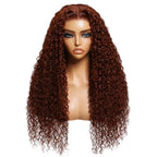 Reddish Brown Curly Human Hair Wig | 7x5 Glueless Bye-Bye Knots Lace Wig