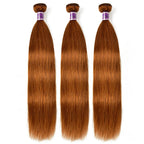 #30 Auburn Straight Human Hair Bundles | 1B30 Ombre Option | 1/3/4 Pack | 100g | Sew-In Weave