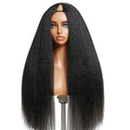 Kinky Straight V Part Wig – Glueless Human Hair, 150% Density