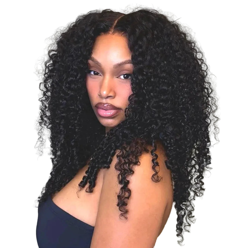 Curly Human Hair Wig With Finger Coil Ends | 7x5 Glueless & 13x4 Lace Frontal | 150% Density