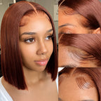 13x4 Lace Front Straight Bob Wig | Chocolate Brown | Human Hair