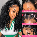 Deep Wave 13x4 Lace Front Wig – 100% Remy Human Hair, Pre-Plucked with Baby Hair, 18"–30"