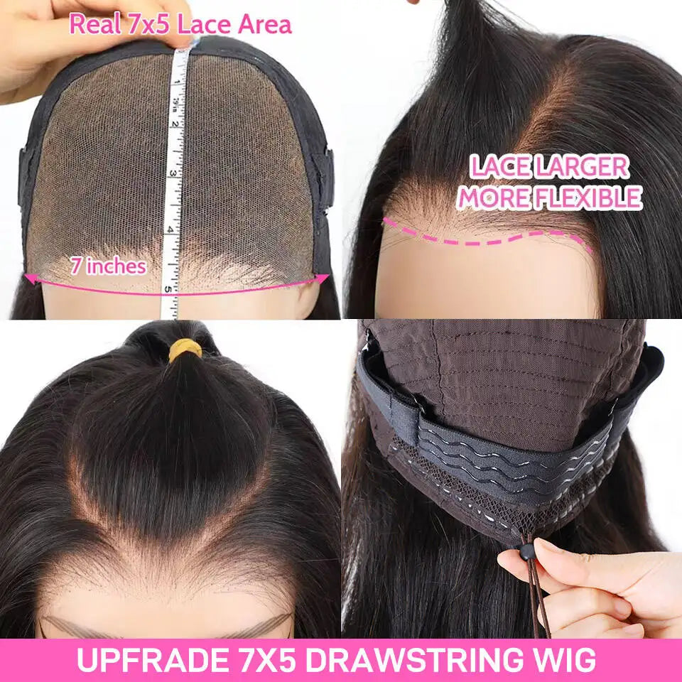 Glueless Straight Wig | 6x4 & 7x5 HD Lace | Wear & Go | Pre-Cut & Pre-Plucked | Human Hair