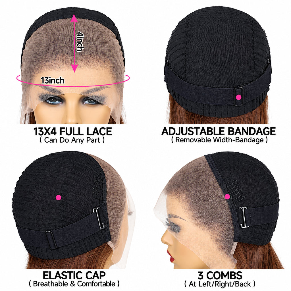 Chocolate Brown Bob Wig | 13x4 Transparent Lace Front | Bone Straight | 100% Remy Human Hair
