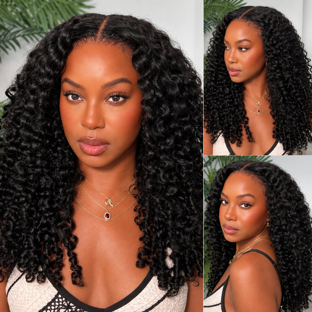 Curly Human Hair Wig With Finger Coil Ends | 7x5 Glueless & 13x4 Lace Frontal | 150% Density