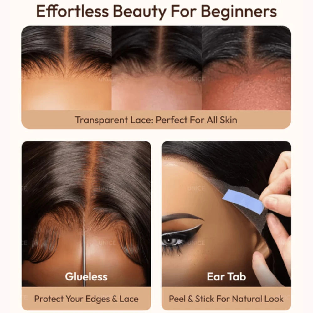 13x4 Lace Chocolate Brown Loose Wave Curtain Bangs Wig – 150% Density Glueless Human Hair