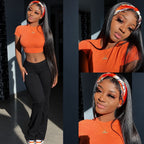 Straight Headband Wig – 100% Remy Human Hair, Glueless, 150% & 180% Density, 14"–28"