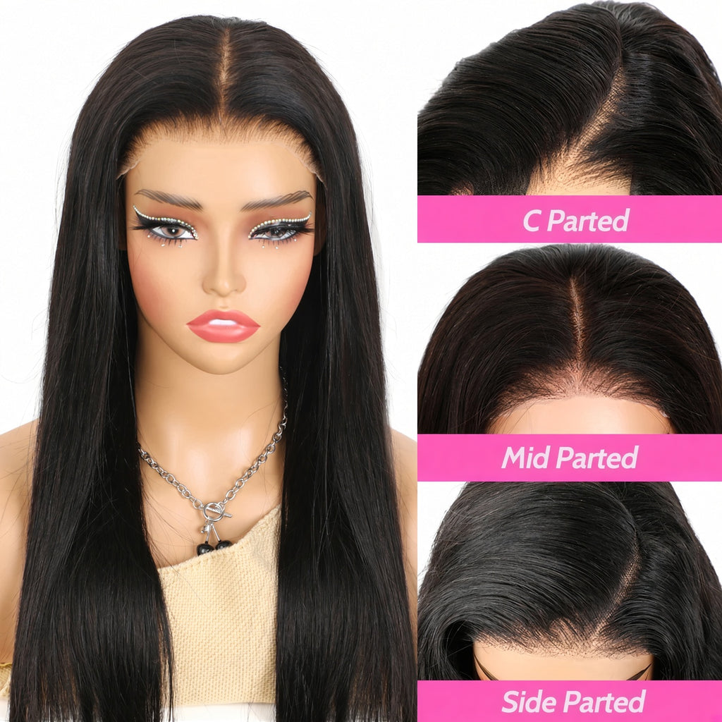 Glueless Straight Wig | 6x4 & 7x5 HD Lace | Wear & Go | Pre-Cut & Pre-Plucked | Human Hair